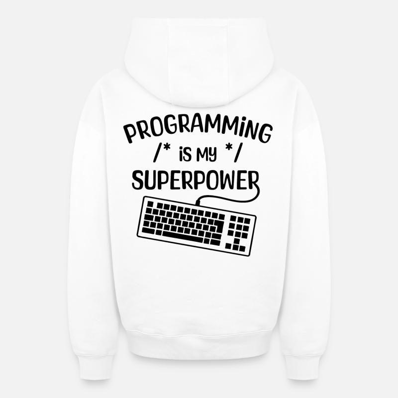 Computerfreak Statement Developer Programmierer - Oversized Heavyweight Unisex Zip Hoodie - Weiß