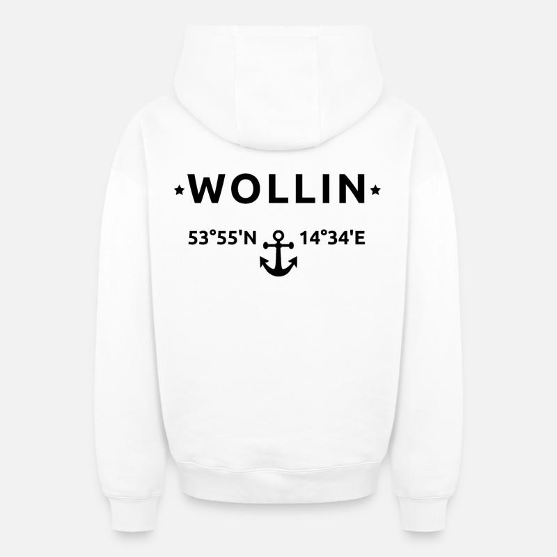 Coordonnées de Wollin - Sweat à capuche unisexe zippé oversize épais SPREAD - blanc