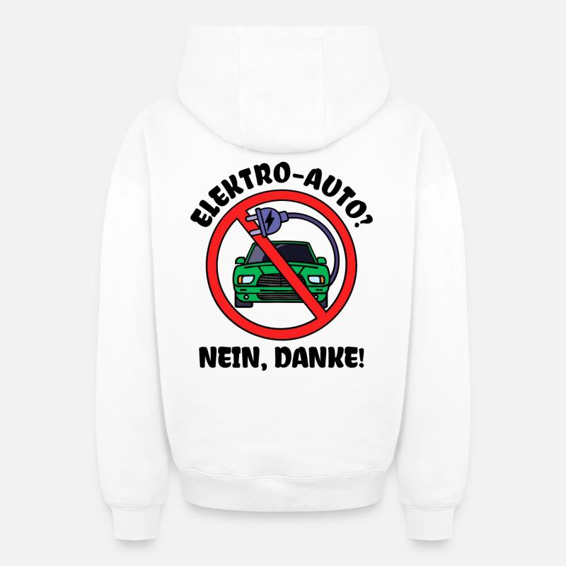 Tanken Statement Antrieb E-auto Energiespeicher - Oversized Heavyweight Unisex Zip Hoodie - Weiß