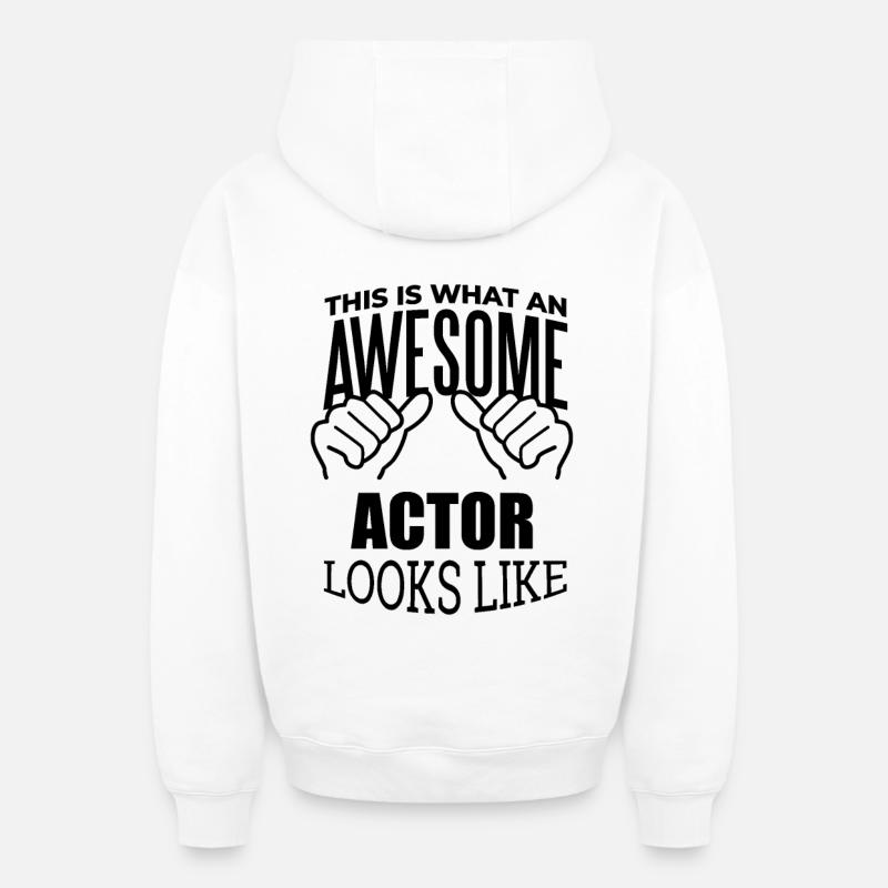 acteur - Sweat à capuche unisexe zippé oversize épais SPREAD - blanc
