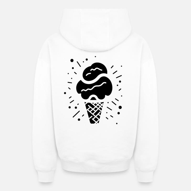 Glace - Sweat à capuche unisexe zippé oversize épais SPREAD - blanc