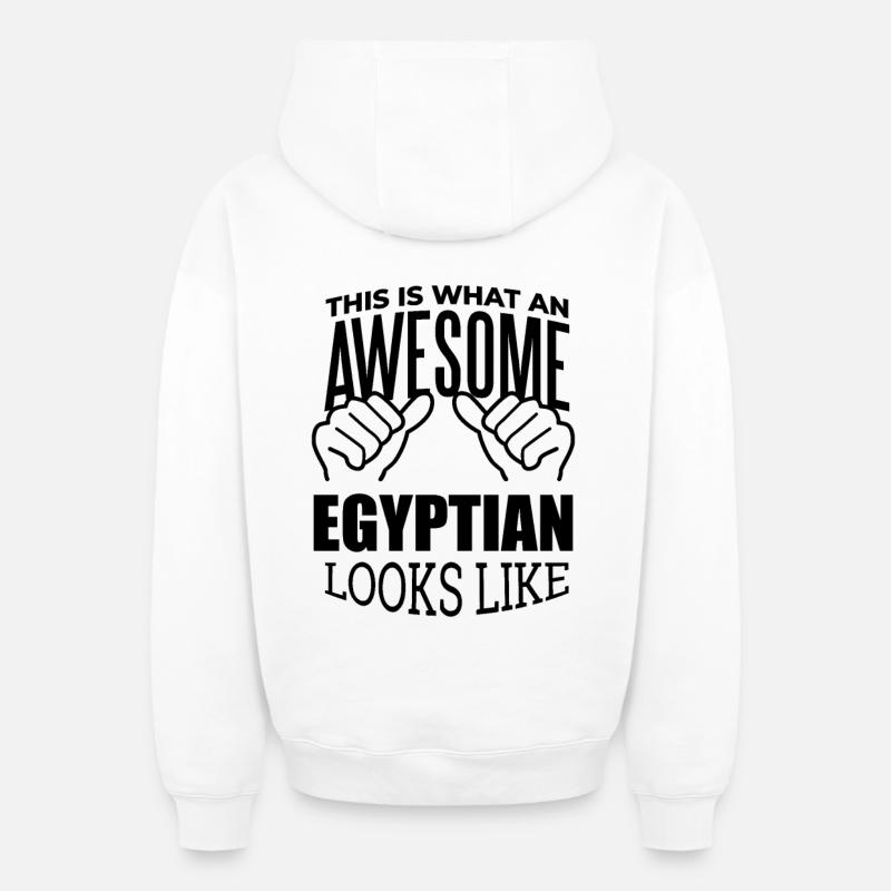 Égypte - Sweat à capuche unisexe zippé oversize épais SPREAD - blanc
