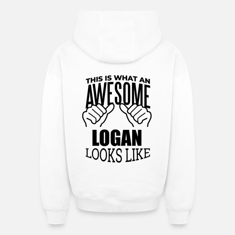 Logan - Sweat à capuche unisexe zippé oversize épais SPREAD - blanc