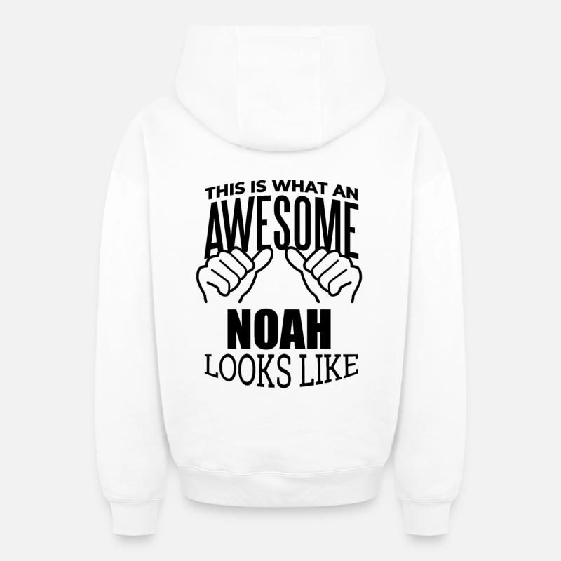 Noé - Sweat à capuche unisexe zippé oversize épais SPREAD - blanc