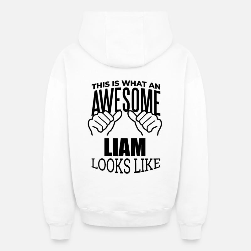 Liam - Oversized Heavyweight Unisex Zip Hoodie - Weiß