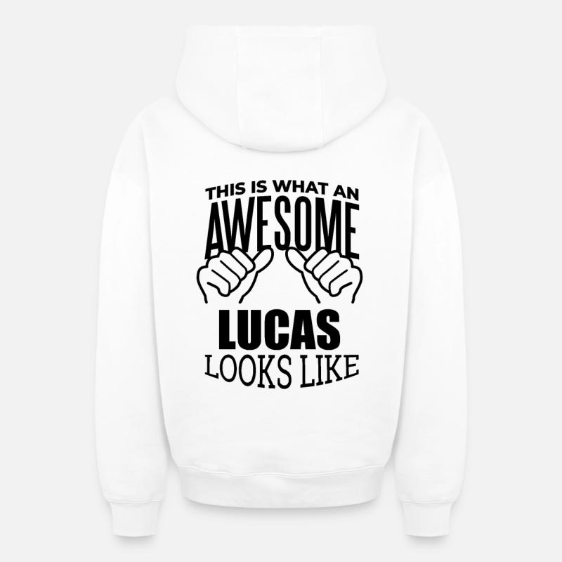 Lucas - Sweat à capuche unisexe zippé oversize épais SPREAD - blanc
