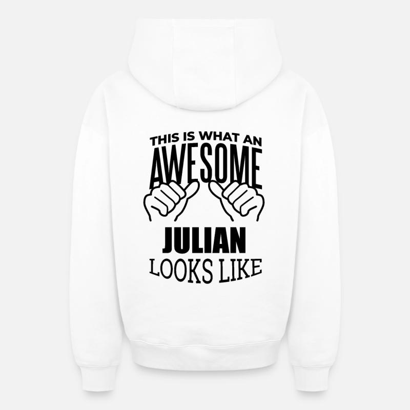 Julian - Sweat à capuche unisexe zippé oversize épais SPREAD - blanc