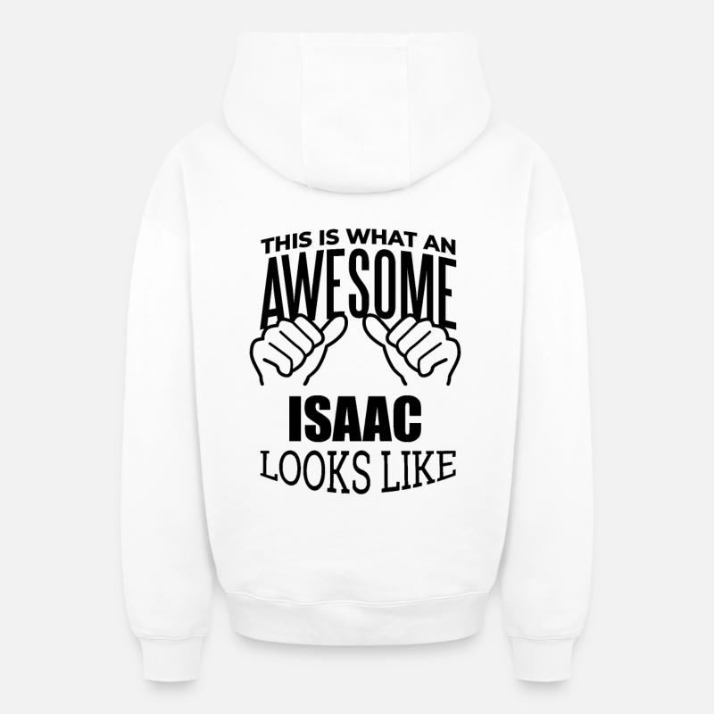Isaac - Sweat à capuche unisexe zippé oversize épais SPREAD - blanc