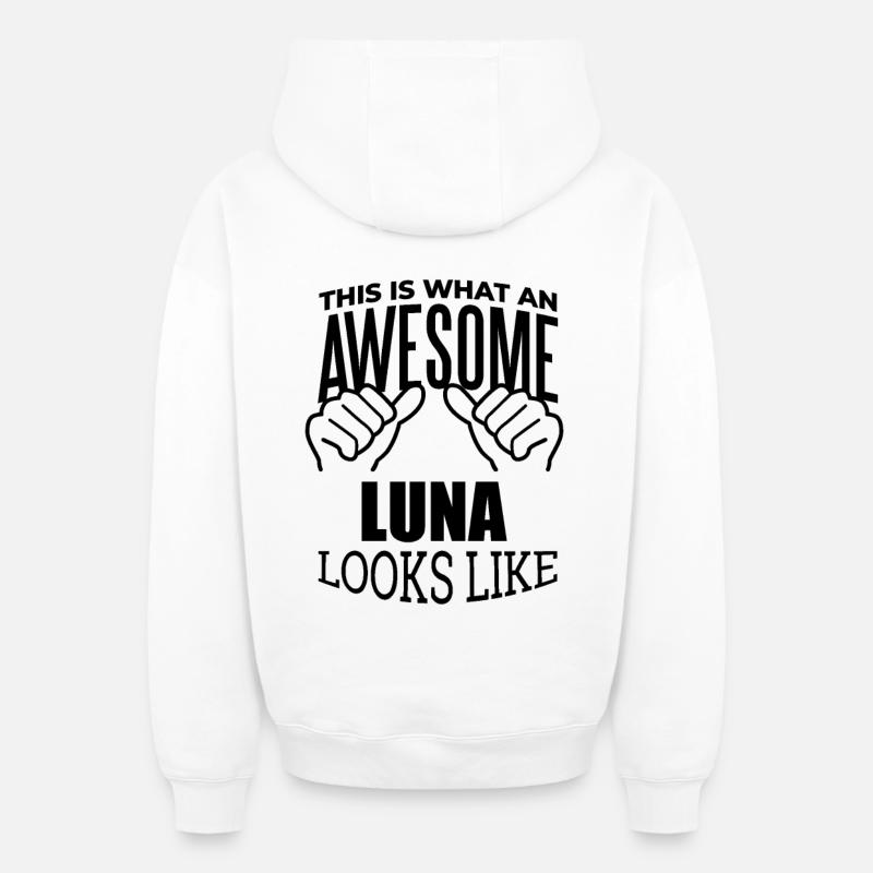 Luna - Sweat à capuche unisexe zippé oversize épais SPREAD - blanc