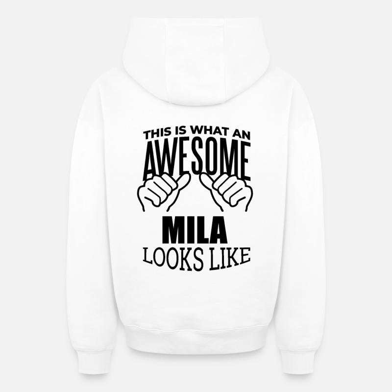 Mila - Sweat à capuche unisexe zippé oversize épais SPREAD - blanc