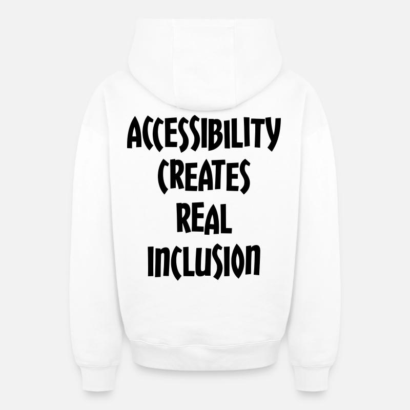 L’accessibilité crée une véritable inclusion # - Sweat à capuche unisexe zippé oversize épais SPREAD - blanc