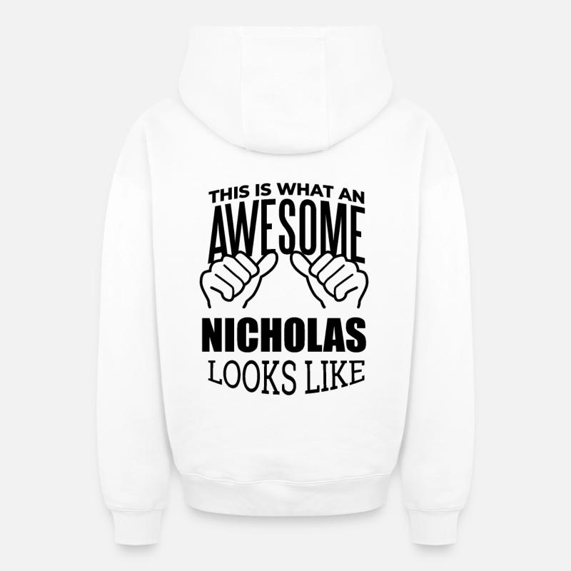 Nicolas - Sweat à capuche unisexe zippé oversize épais SPREAD - blanc
