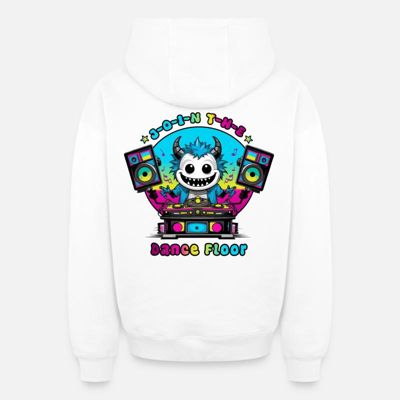 Monstre disco - Sweat à capuche unisexe zippé oversize épais SPREAD - blanc