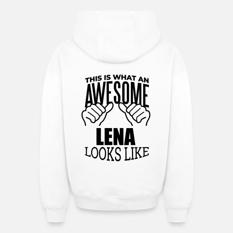 Lena - Sweat à capuche unisexe zippé oversize épais SPREAD - blanc