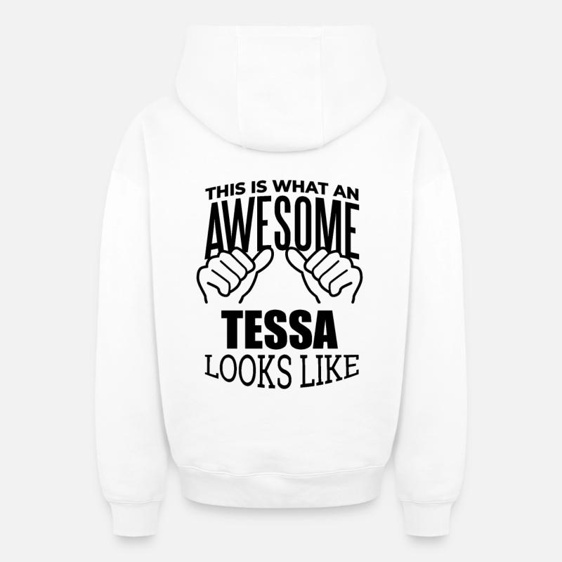 Tessa - Sweat à capuche unisexe zippé oversize épais SPREAD - blanc