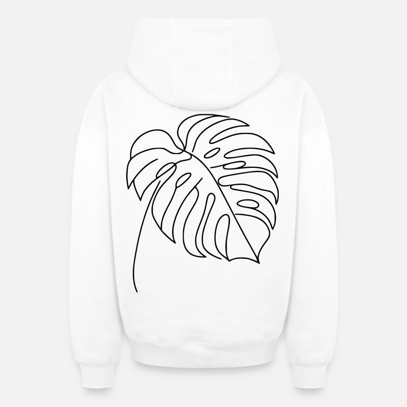 Monstera - Sweat à capuche unisexe zippé oversize épais SPREAD - blanc