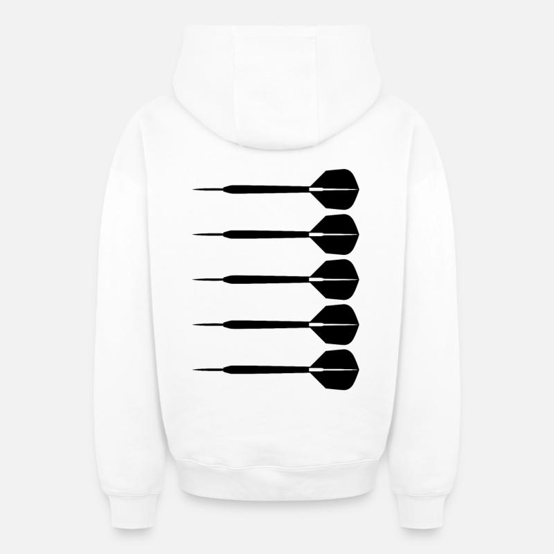 Dessin de fléchettes - Sweat à capuche unisexe zippé oversize épais SPREAD - blanc