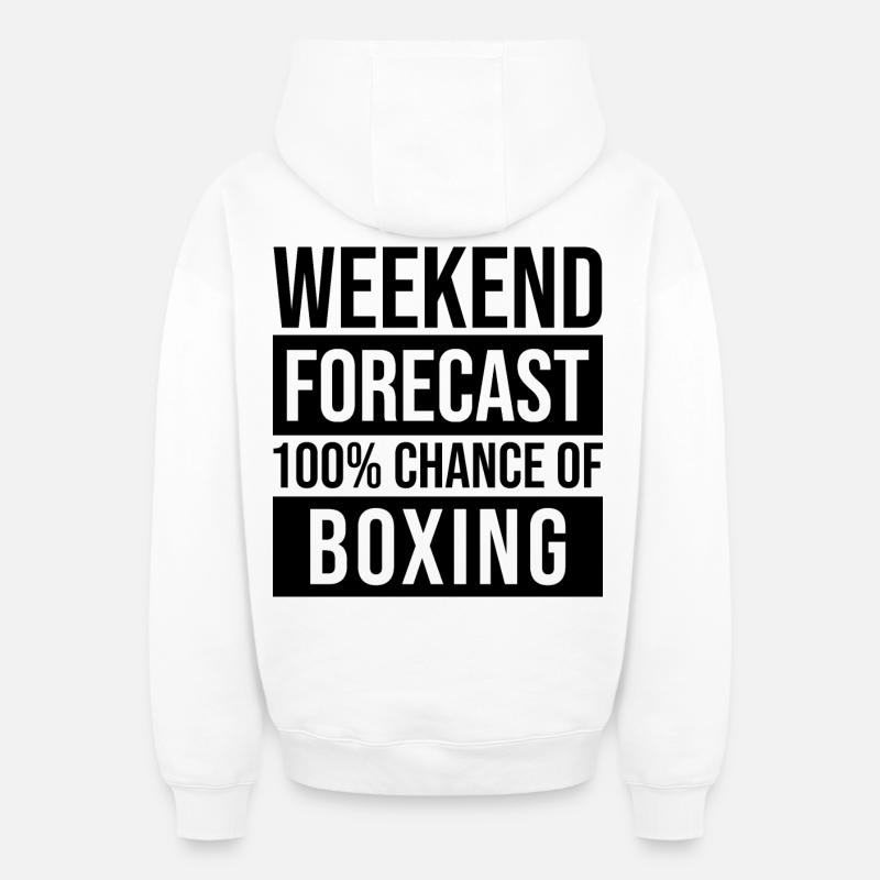 boxe - Sweat à capuche unisexe zippé oversize épais SPREAD - blanc