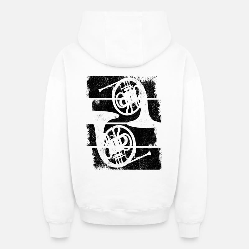 Clairons - Sweat à capuche unisexe zippé oversize épais SPREAD - blanc