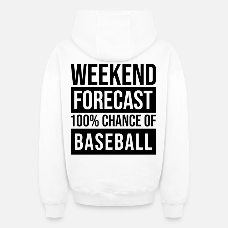 Base-ball - Sweat à capuche unisexe zippé oversize épais SPREAD - blanc