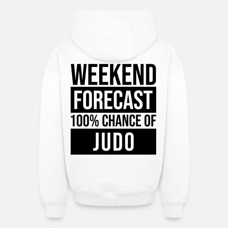 judo - Sweat à capuche unisexe zippé oversize épais SPREAD - blanc