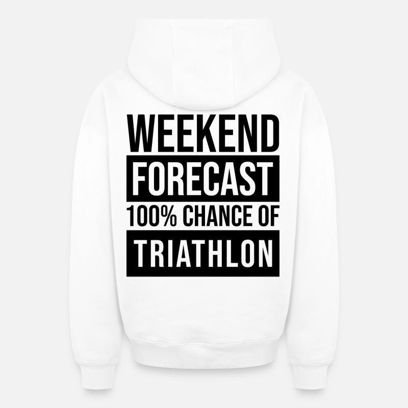triathlon - Sweat à capuche unisexe zippé oversize épais SPREAD - blanc
