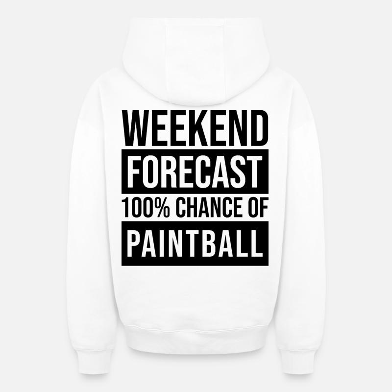 Paintball - Sweat à capuche unisexe zippé oversize épais SPREAD - blanc