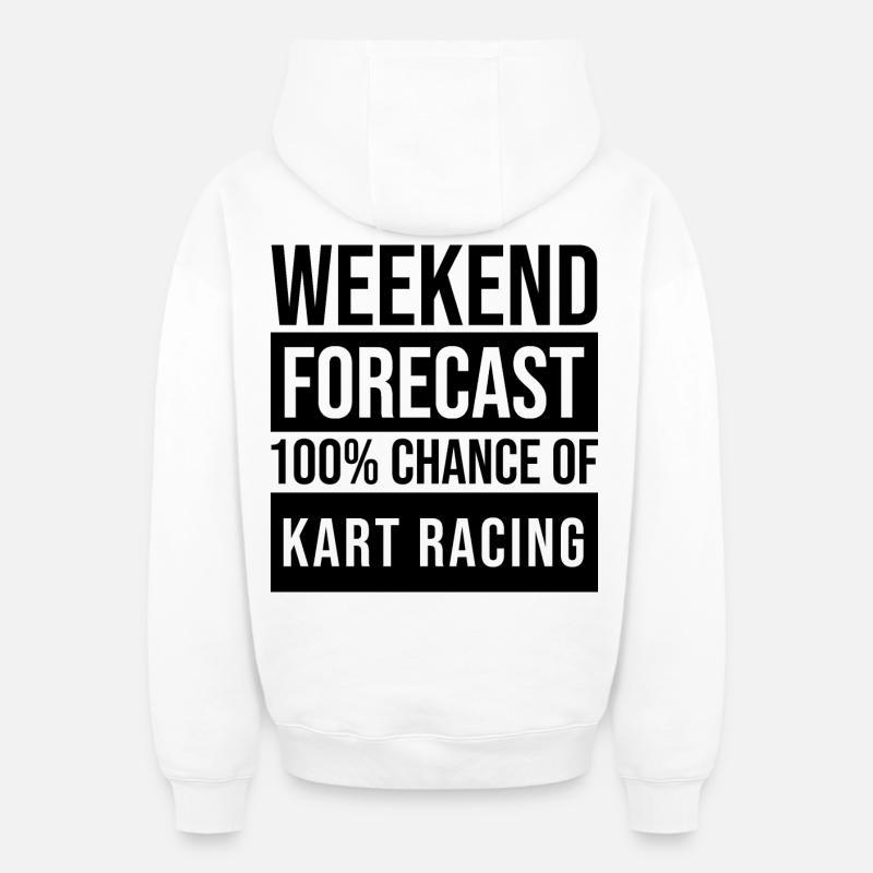 karting - Sweat à capuche unisexe zippé oversize épais SPREAD - blanc