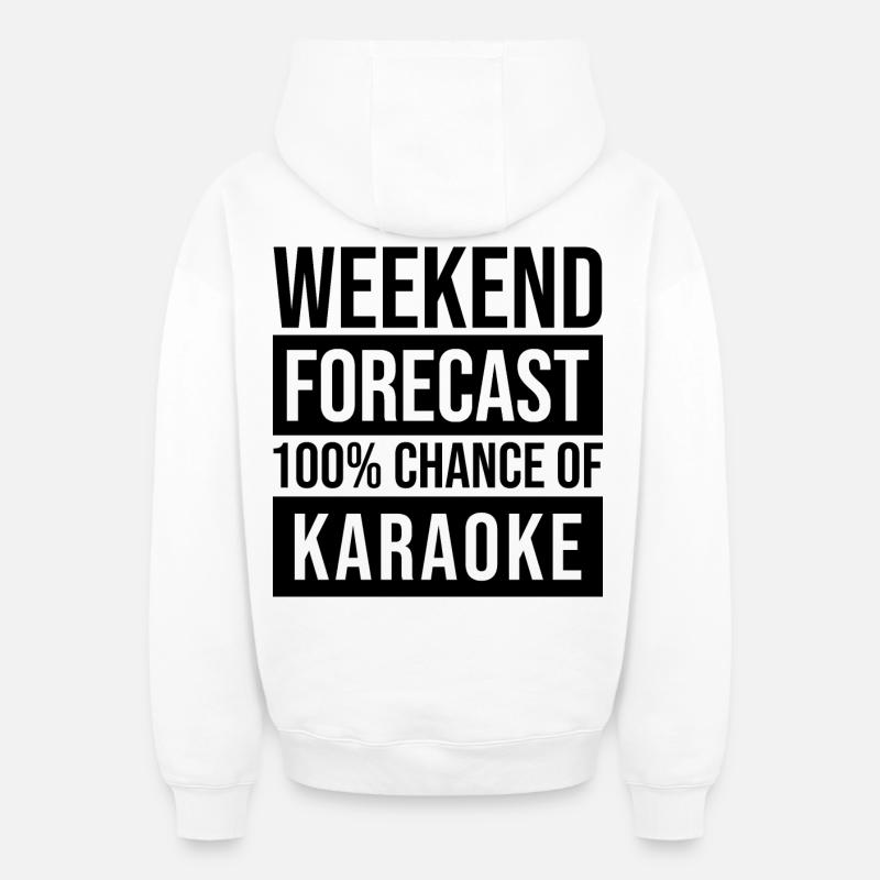 Karaoké - Sweat à capuche unisexe zippé oversize épais SPREAD - blanc