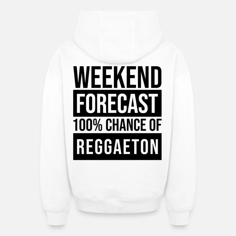 reggaeton - Sweat à capuche unisexe zippé oversize épais SPREAD - blanc
