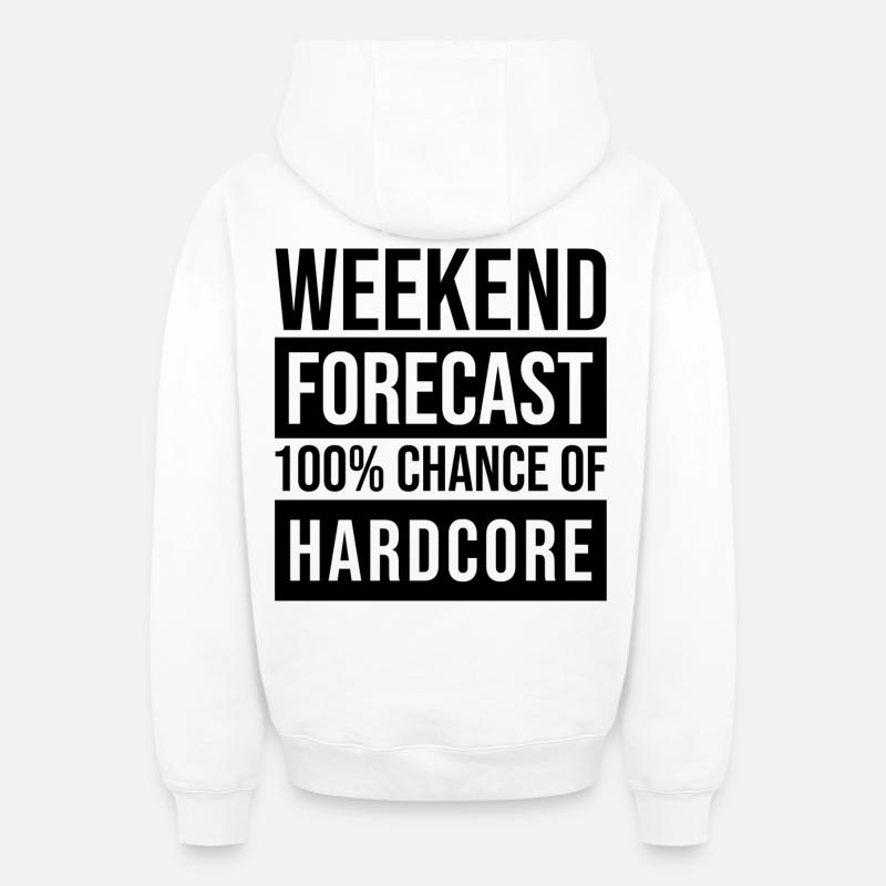 Hardcore - Sweat à capuche unisexe zippé oversize épais SPREAD - blanc