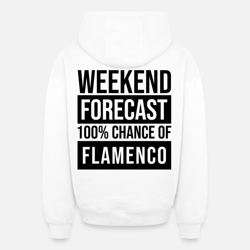 flamenco - Sweat à capuche unisexe zippé oversize épais SPREAD - blanc