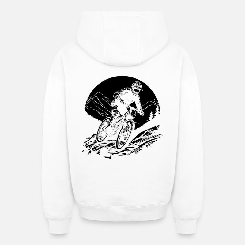 Graphique de vététiste - Sweat à capuche unisexe zippé oversize épais SPREAD - blanc