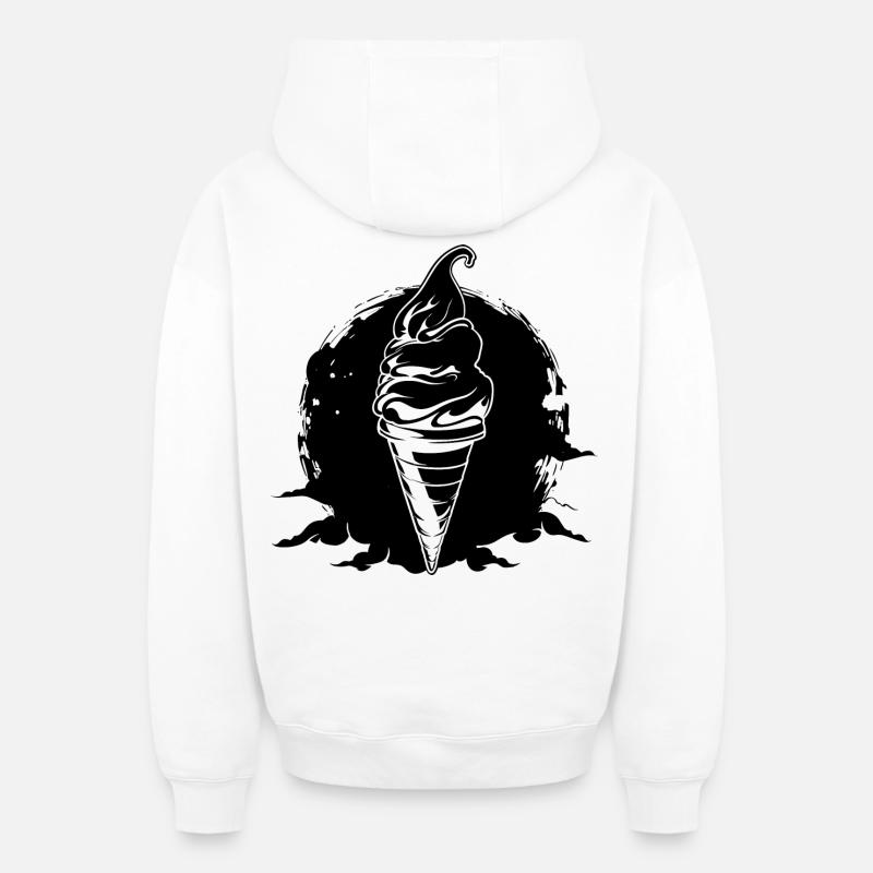 Eiscreme - Oversized Heavyweight Unisex Zip Hoodie - Weiß