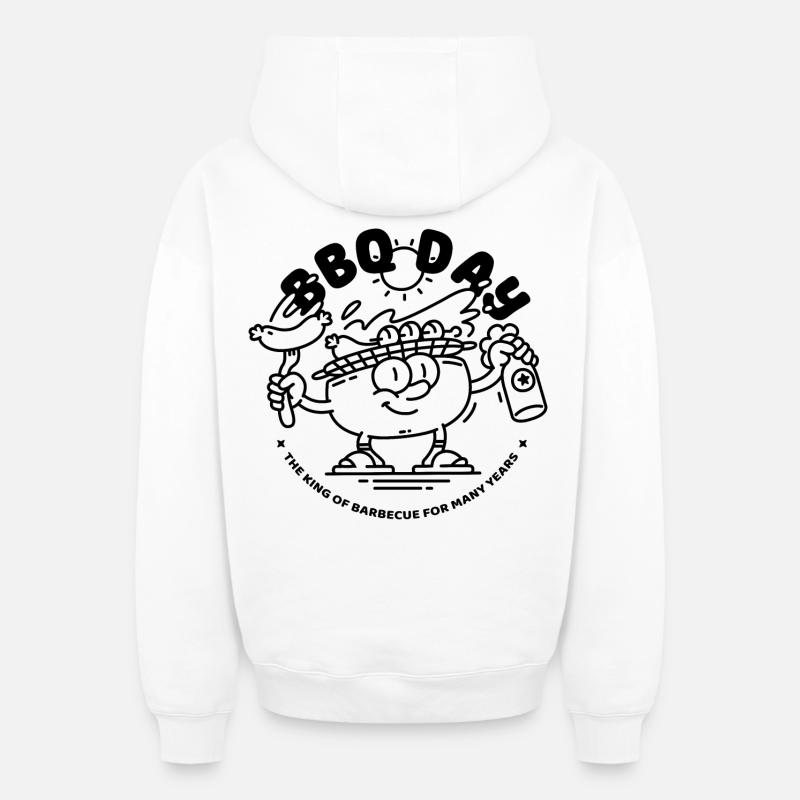 BB DAY - Sweat à capuche unisexe zippé oversize épais SPREAD - blanc