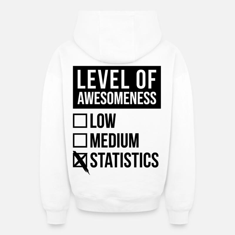 statistiques - Sweat à capuche unisexe zippé oversize épais SPREAD - blanc
