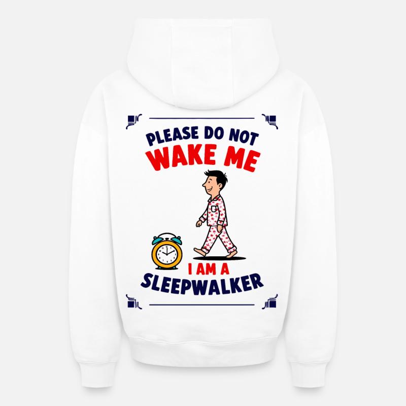 Somnambule - Sweat à capuche unisexe zippé oversize épais SPREAD - blanc