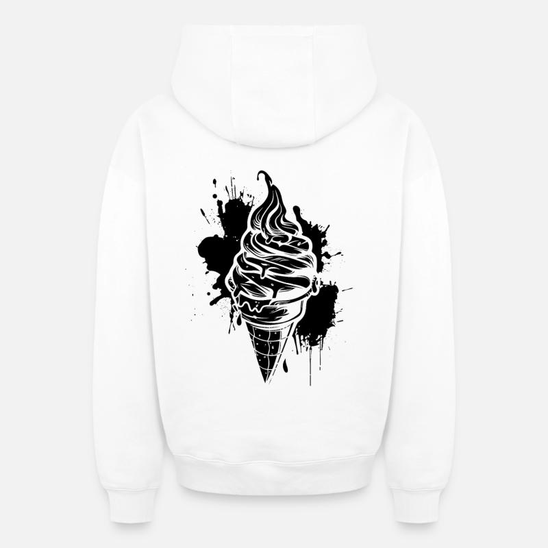 Eiswaffel Softeis - Oversized Heavyweight Unisex Zip Hoodie - Weiß