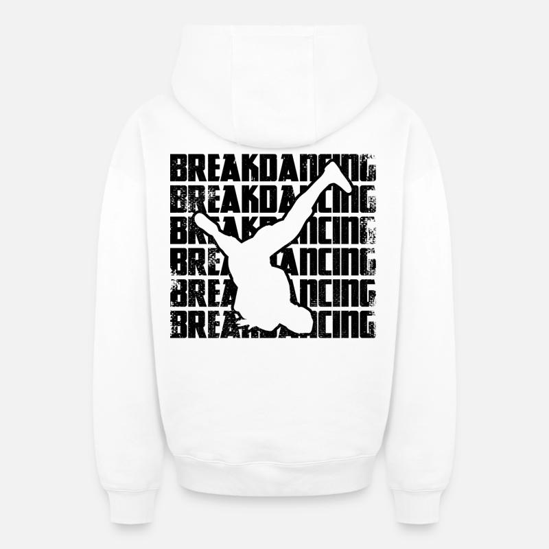 Breakdance - Sweat à capuche unisexe zippé oversize épais SPREAD - blanc