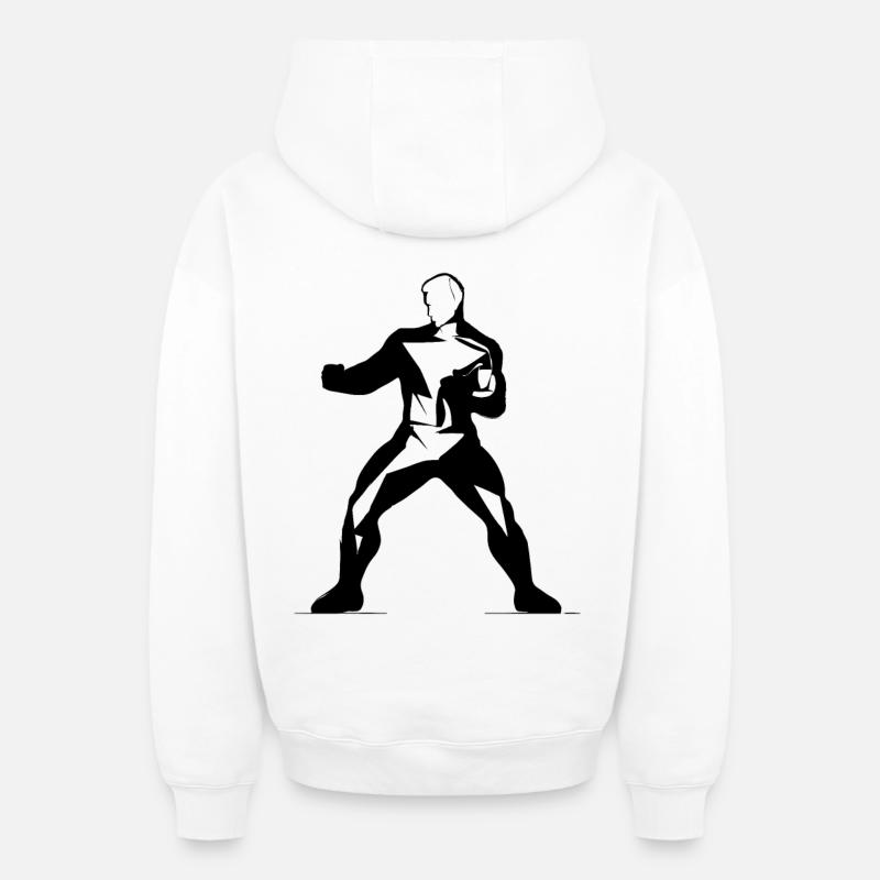 Kickboxing - Sweat à capuche unisexe zippé oversize épais SPREAD - blanc
