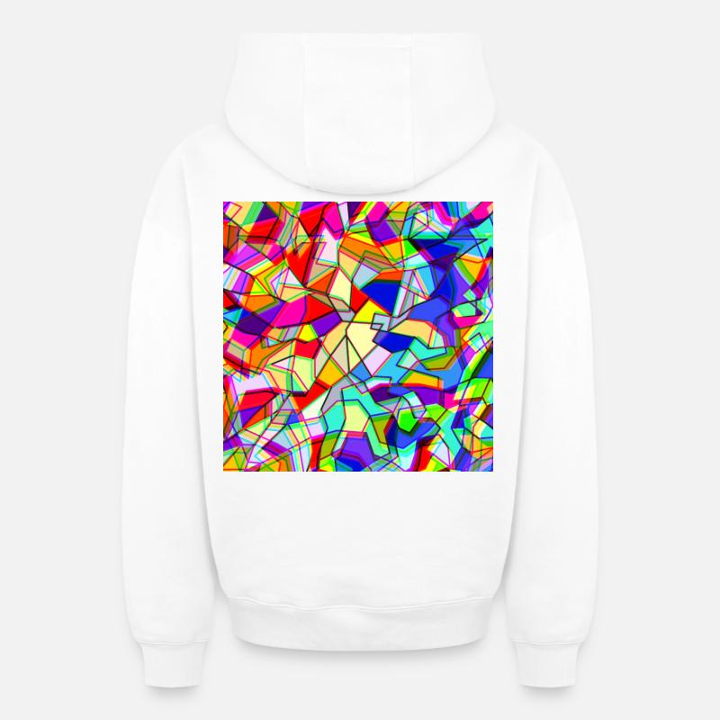 Holographie - Sweat à capuche unisexe zippé oversize épais SPREAD - blanc