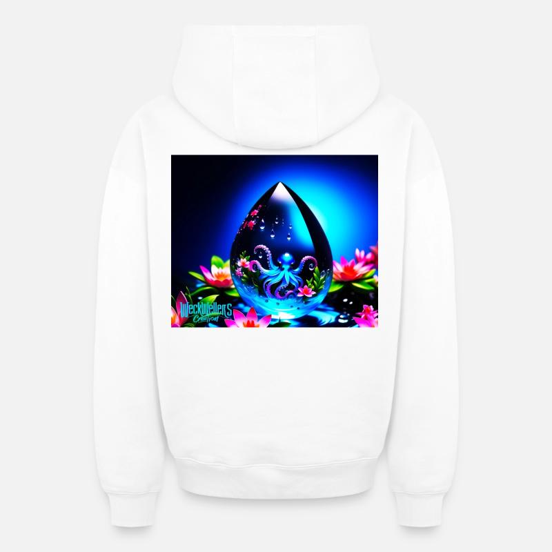 water drops - Oversized Heavyweight Unisex Zip Hoodie - Weiß