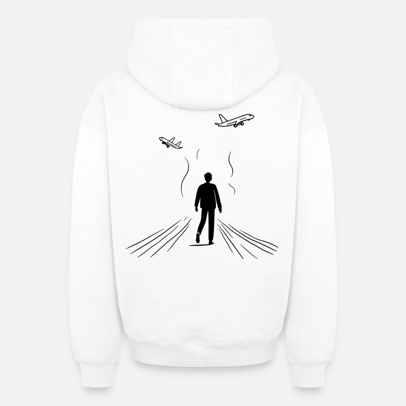Observateur d’aéronef - Sweat à capuche unisexe zippé oversize épais SPREAD - blanc