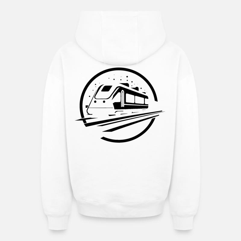 Train - Sweat à capuche unisexe zippé oversize épais SPREAD - blanc