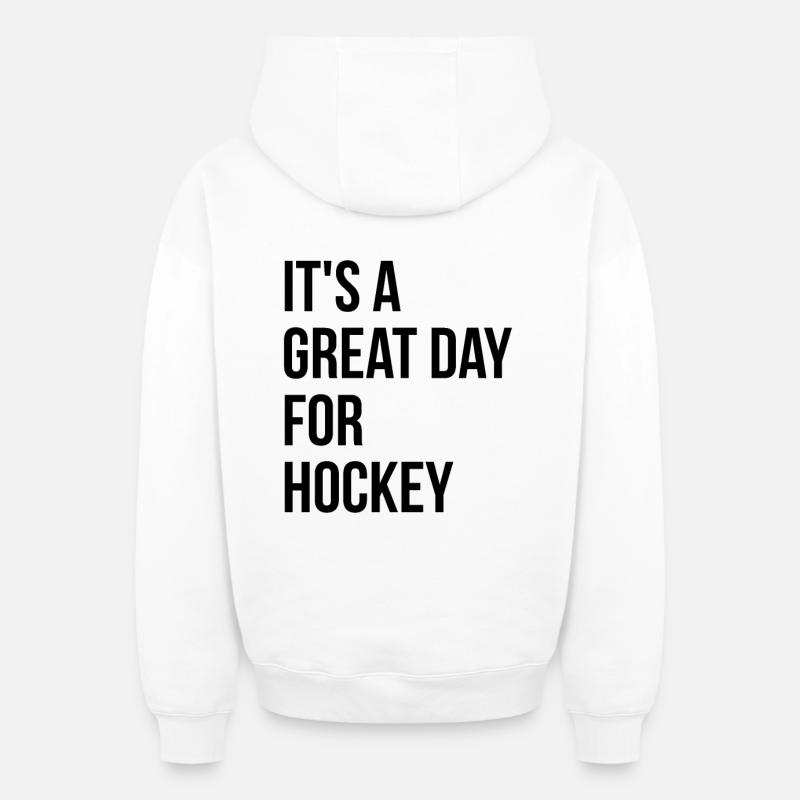 hockey - Sweat à capuche unisexe zippé oversize épais SPREAD - blanc