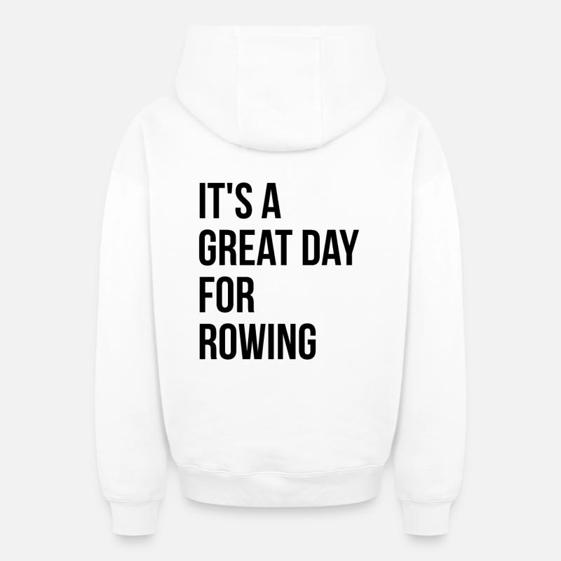 aviron - Sweat à capuche unisexe zippé oversize épais SPREAD - blanc