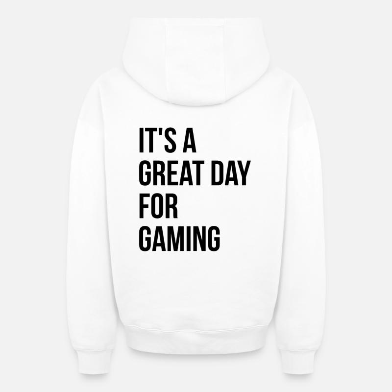 Jeu - Sweat à capuche unisexe zippé oversize épais SPREAD - blanc