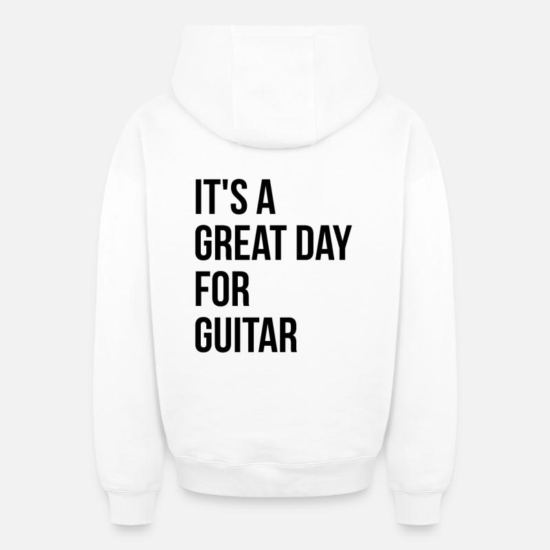 guitare - Sweat à capuche unisexe zippé oversize épais SPREAD - blanc