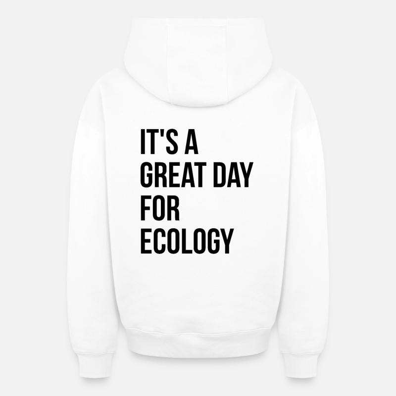 écologie - Sweat à capuche unisexe zippé oversize épais SPREAD - blanc