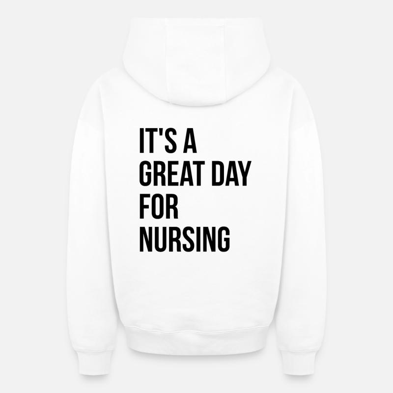 Infirmier - Sweat à capuche unisexe zippé oversize épais SPREAD - blanc